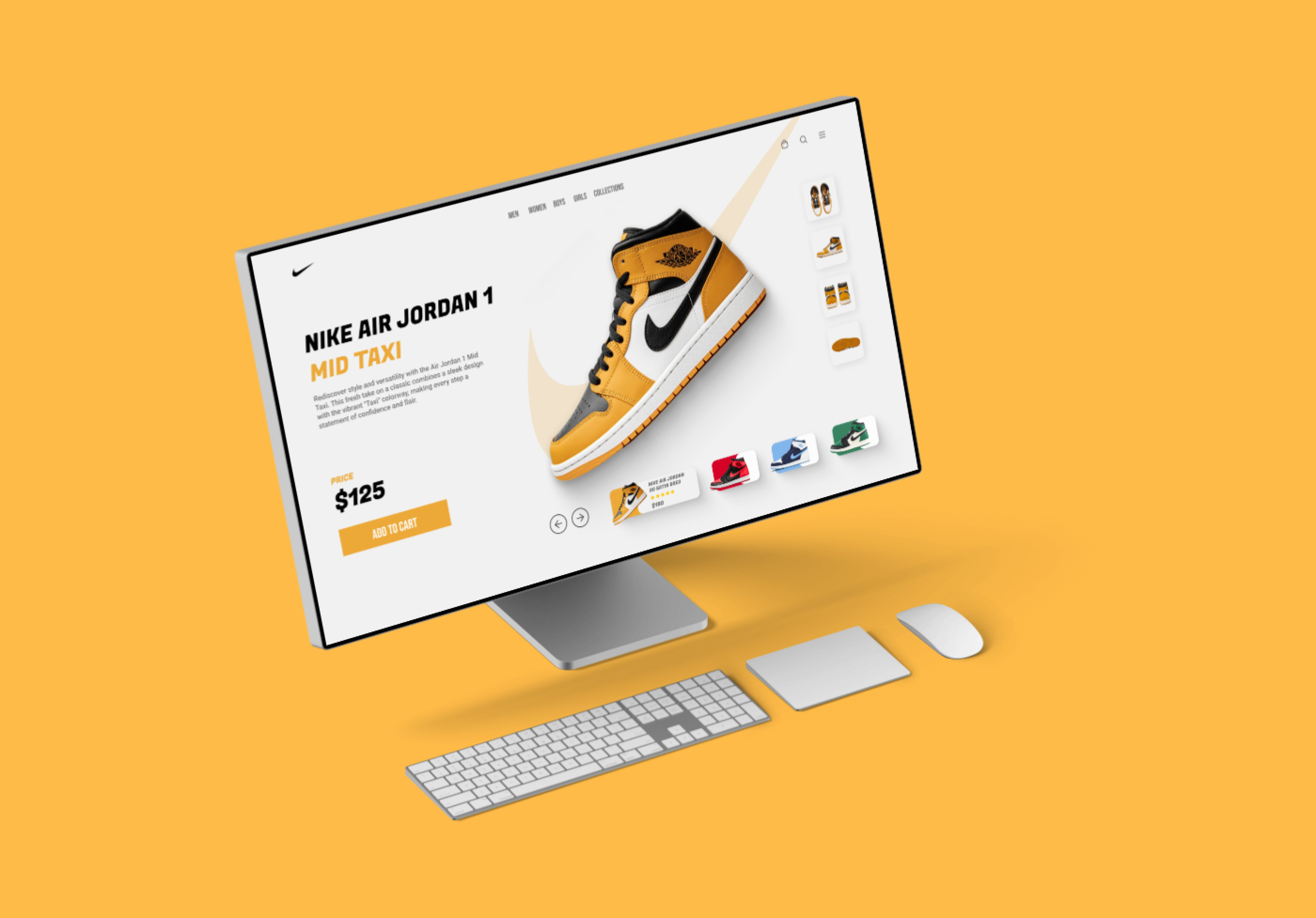 NIKE AIR JORDAN LANDING PAGE CAROUSEL 3d animation branding figma graphic design logo motion graphics ui