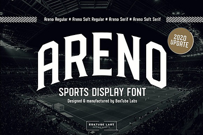 Areno - Display Font areno display font athletic athletics block bold branding design display font football illustration modern retro serif sport sports vintage