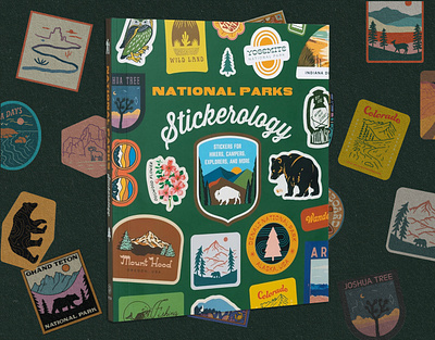 National Parks Stickerology Book for Penguin Random House bear book branding colorado forest illustration joshua tree landscape mountains national parks nature outdoors penguin random house river roadtrip sticker sunset travel yosemite