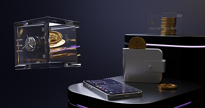Crypto Service 3D Scene 3d blender branding concept crypto
