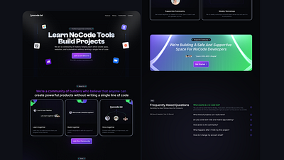 Discord Community Landing Page Design 2025 ai landing page ai modern landing page beautiful landing page dark landing page dark theme dark ui design dark webdesign dark website educational landing page design lms landing page website design