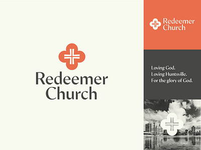 Redeemer Church Branding brand branding christian church church logo churches city cross god huntsville logo modern orange redeemer reformed religious symbol traditional trinity vintage
