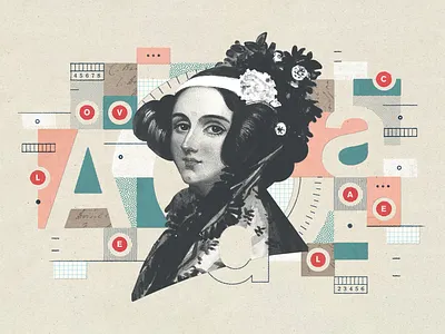 Ada Lovelace ada lovelace art code collage computing design digital art editorial feminism history illustration magazine programming science technology