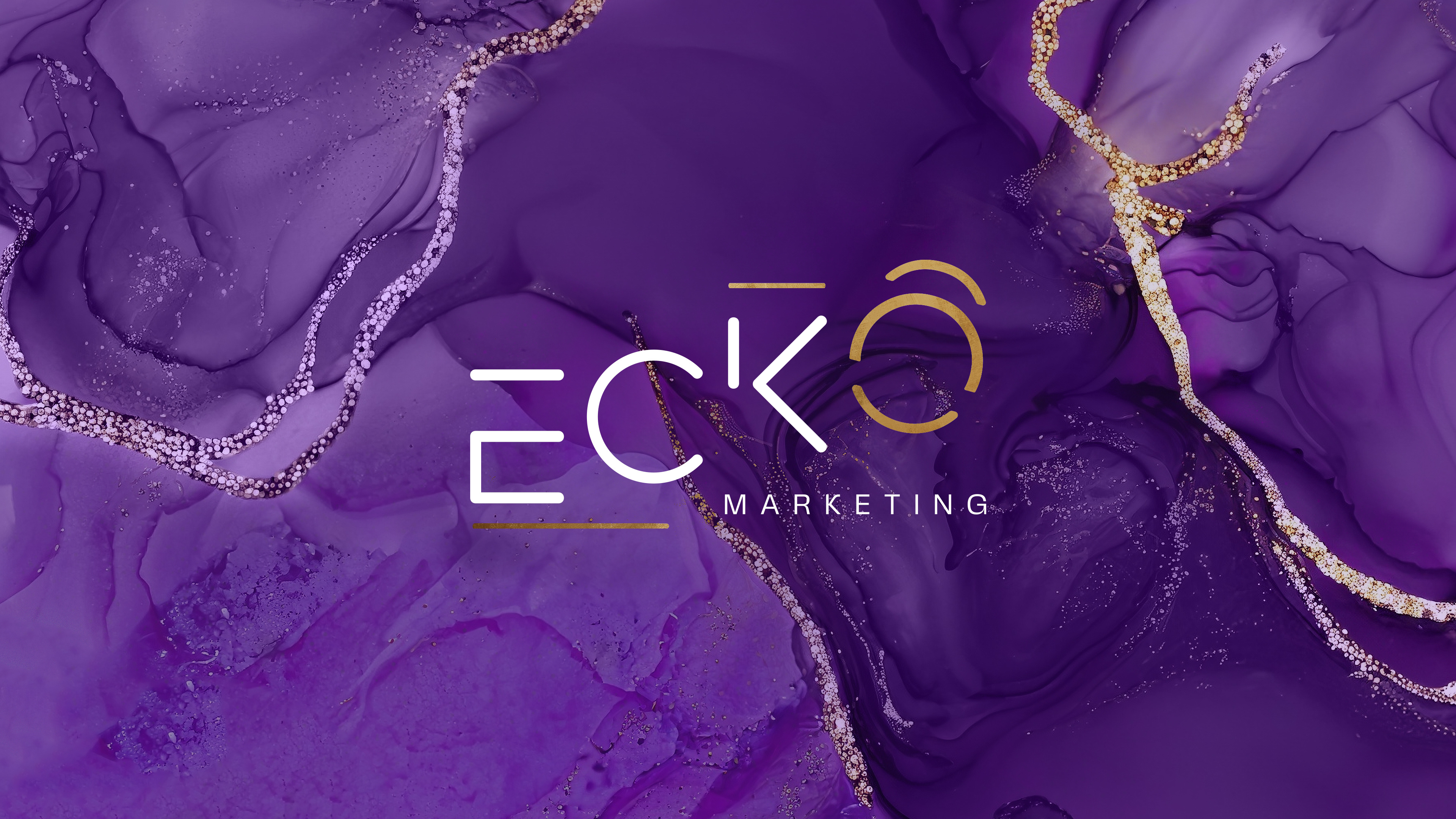 ecko mktg brand designer branding consulting echo gold icon las vegas logo logo designer marketing marketing agency purple wordmark
