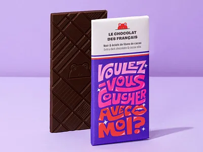 Packaging Design for La Chocolat Des Francais cheeky chocolate france heart illustration kiss kisses lettering lips love packaging paris valentines day vibrant