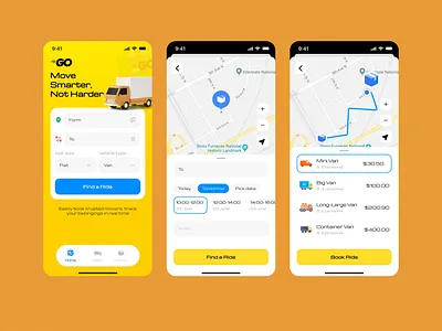 GoMove - Smart Logistics Mobile App appdesign cleanui interactiondesign logisticsapp mobileapp productdesign uidesign uxdesign