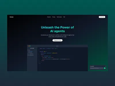 POINTER WEBSITE ai b2b dark dark mode design landing page ui ui ux web web3 webdesign