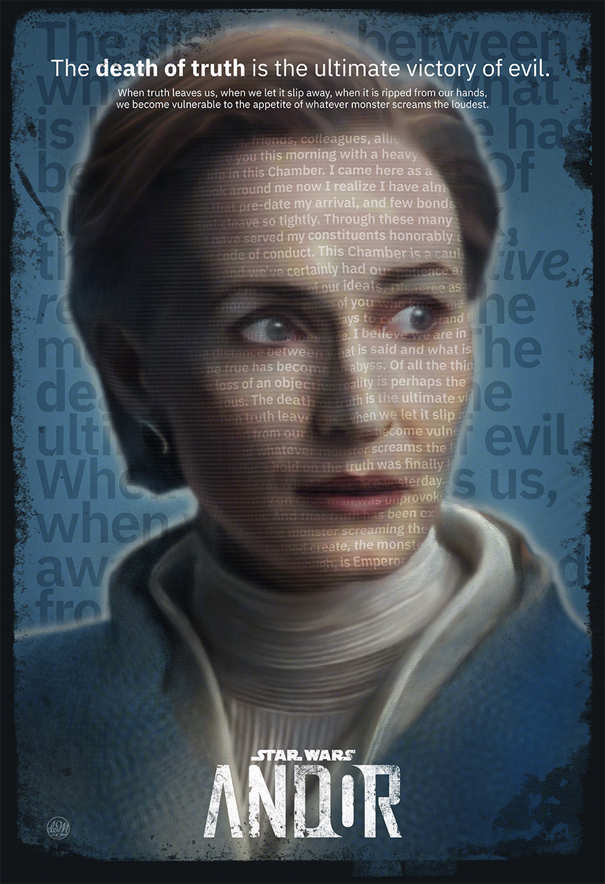 Death of Truth amp andor disney genevieve oreilly illustration mon mothma portrait star wars tony gilroy typography
