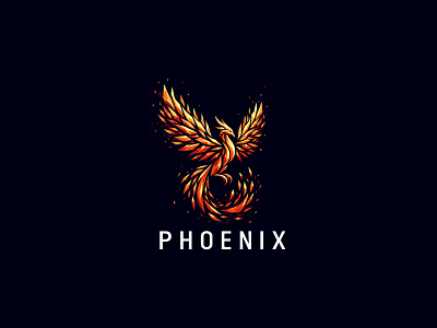Phoenix Logo animal bird bird logo brand branding fire flames identity illustration logo logo design mark phoenix phoenix logo rebirth sports vector wings
