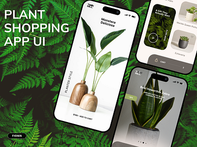 Plant Shopping App UI app design figma graphic design illustration mobile ui ux