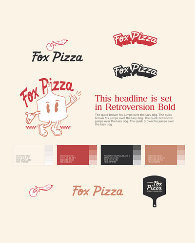 FOX PIZZA branding restaurant branding retro branding vintage fast food food logo foodie graphic design handmade hospitality hotel illustration logo design logo system pizza branding pizza restaurant retro restaurant ui vintage vintage restaurant