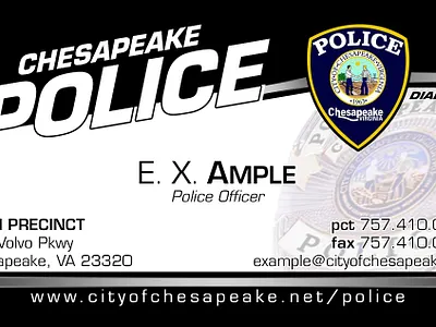 Chesapeake (Virginia) Police business card template business card chesapeake law enforcement modern police va virginia