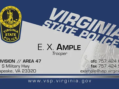 Virginia State Police business card template business card law enforcement police state police template virginia virginia state police
