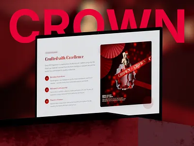 Website page - CROWN 3d design e commerce graphic design logo design red shopify store ui design ux website website design