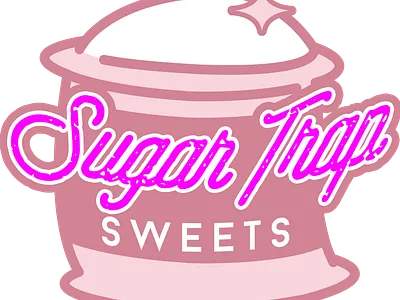 Sugar Trap Sweets logo 1950s 50s feminine light logo pink restaurant retro sugar sugar trap sweets