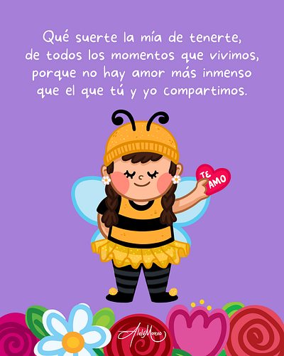 Pop up Card for mama bee card character cute design girl happy ill illustration popup