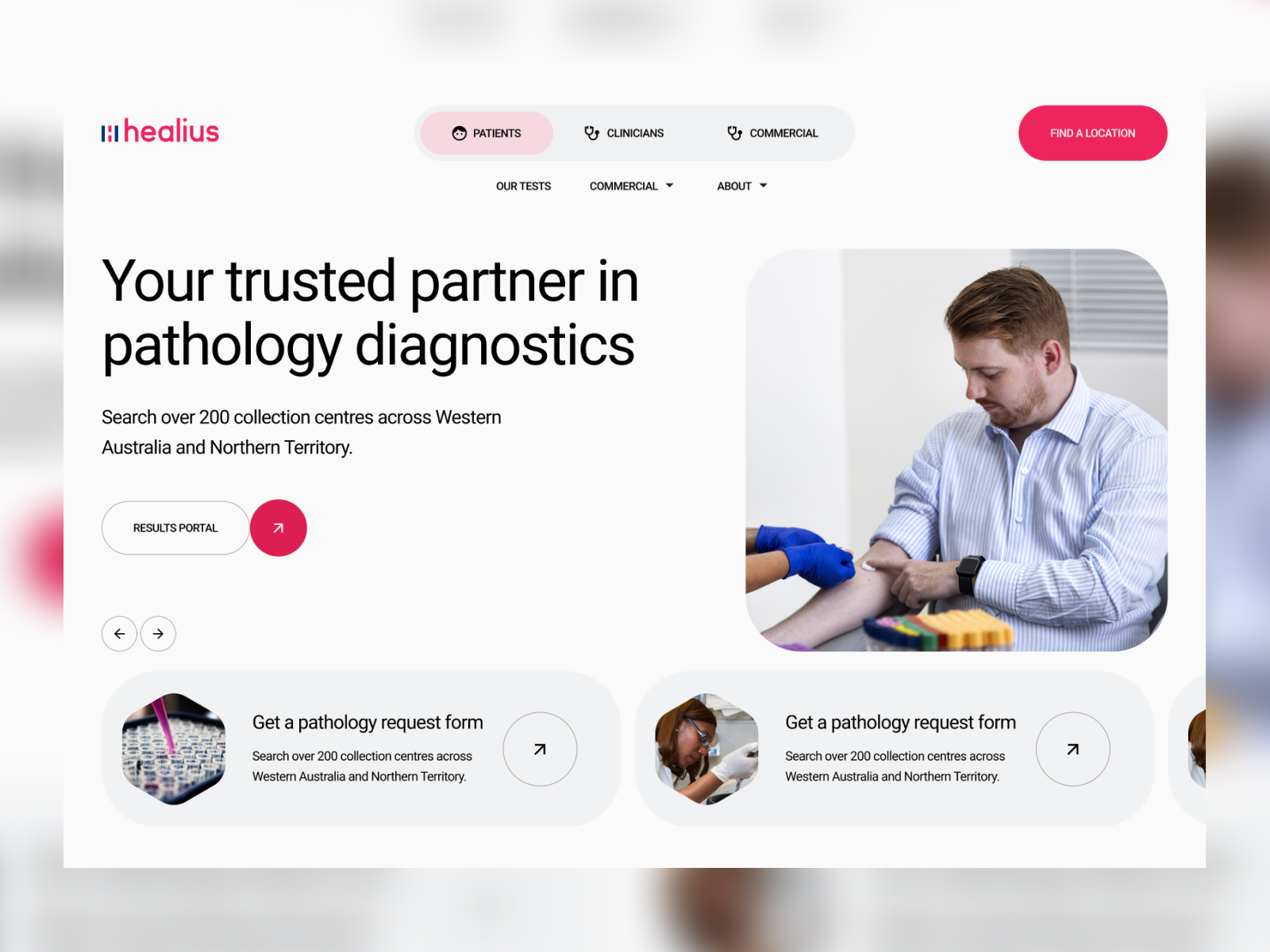 Healius Pathology Lab Clinic Redesign Website figmadesign