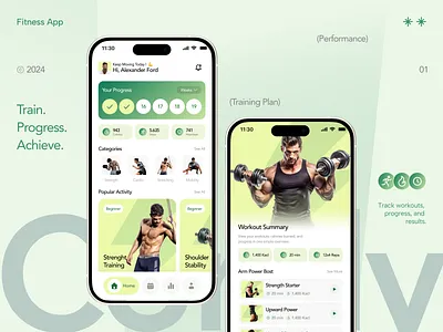 Corely - Fitnes Mobile Apps analytics app app design application cardio coach design fintess fitness fitness app health app ios mobile sport app tracking ui ux workout app