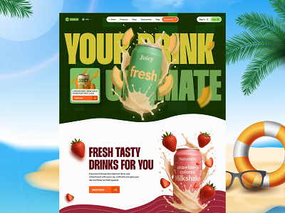DRINGIN - Drink eCommerce Store amazon beverage branding design drink ecommerce elementor landing mockup online page shop shopify store ui webflow website wordpress