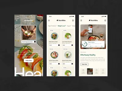 NutriBite Website Responsive app ecommerce food health mobile app online shop responsive ui ui design uiux ux design web design website