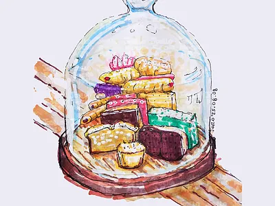 Desserts Under Glass Dome quirky