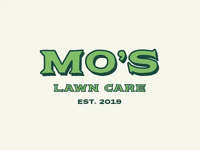 Mo's Lawn Care bold logo brand branding design graphic design grass grass logo illustration lawn care lawn care logo lawn maintenance logo logo design shrubs weedeater