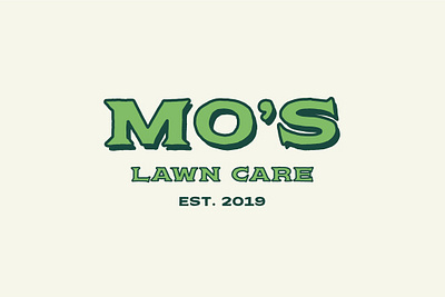 Mo's Lawn Care bold logo brand branding design graphic design grass grass logo illustration lawn care lawn care logo lawn maintenance logo logo design shrubs weedeater