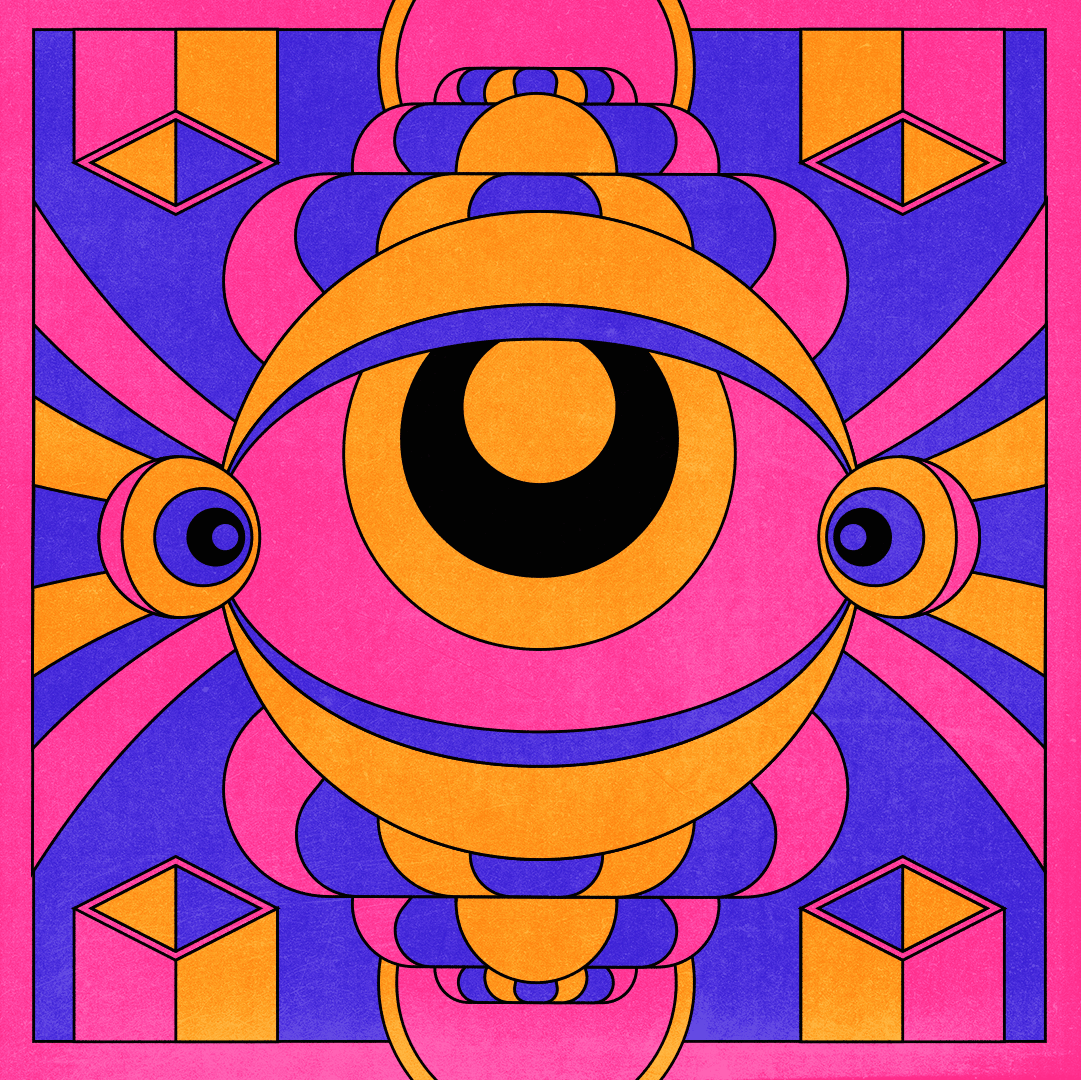 Evil Eyes 2d animated art editorial art editorial design eyes flat flat design gif graphic design illustration illustrator motion motion graphics nft ojos pop art psychedelic retro vector