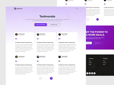 💜 Testimonial Section – Nestoria 3d animation branding graphic design logo motion graphics testimonial pager ui 💜 testimonial section – nestoria