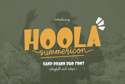Hoola Summericon | Hand Drawn Duo Font freehand