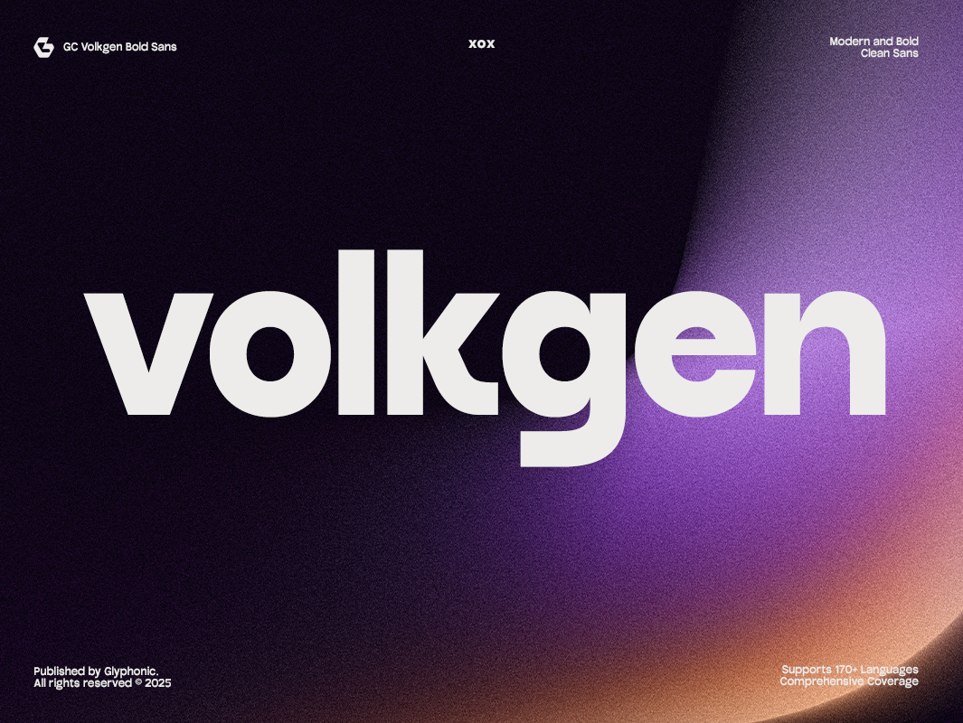 GC Volkgen – Modern Sans Serif branding clean corporate design display elegant font font glyph glyphonic gradient graphic design logotype modern poster sans serif typeface typography