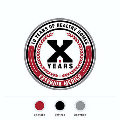 Exterior Medics 10 Year Anniversary Logo branding graphic design logo