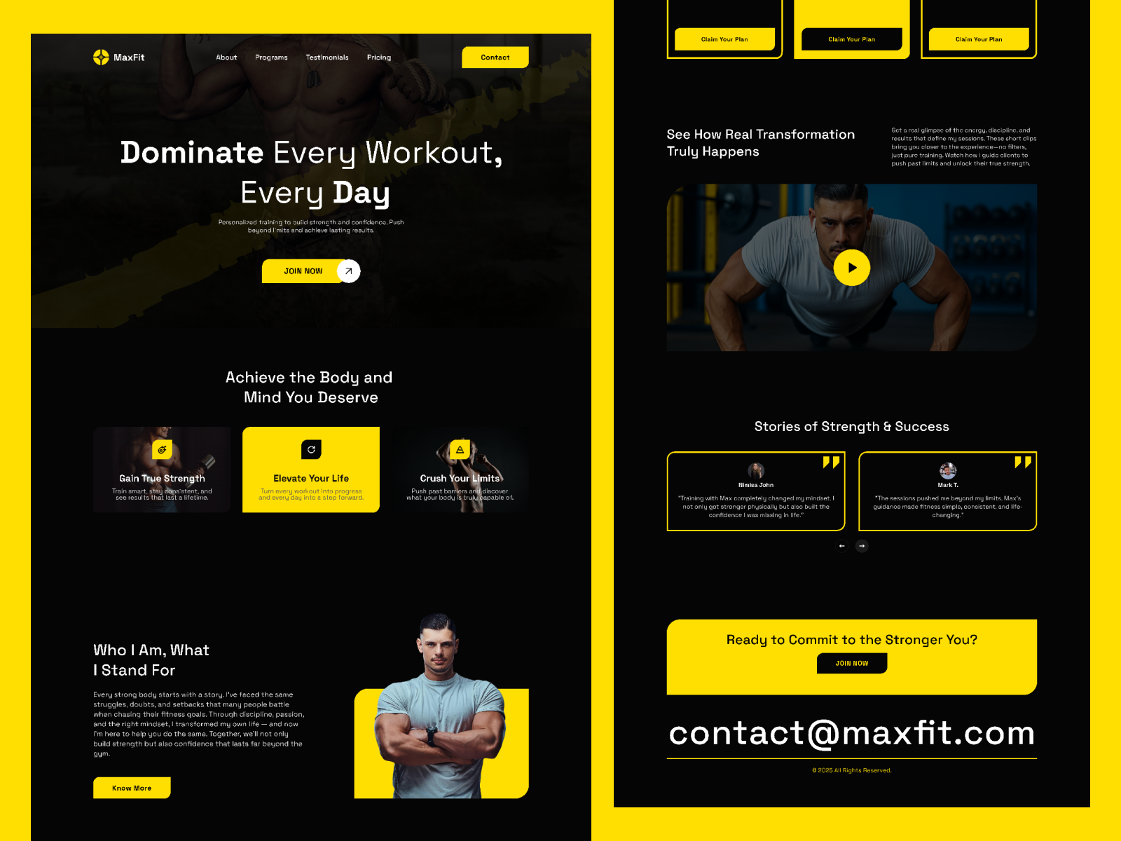 Personal Trainer Website Landing Page fitnesstrainerlandingpage personaltrainerlandingpage wellnessbrand