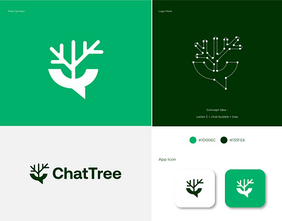 Modern Logo Design abstract logo branding chat logo design graphic design illustration letter c letter logo logo logotype modern logo tree logo typography unique logo vector visual identity