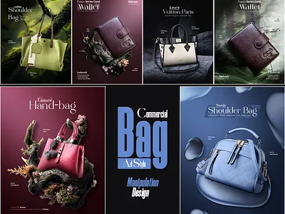 Commercial Bag Ad Style – Product Manipulation Design adstyle bagdesign commercialdesign creativeads creativeshowcase digitalmanipulation dribbbledesign fashionads luxurybags luxurystyle moderndesign productmanipulation walletdesign