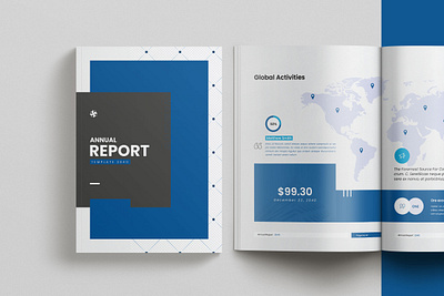 Annual report Template a4 agency annual report brochure business finance growth indesign marketing print