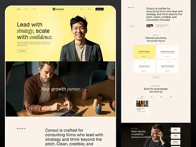 Consul - Business consulting Website agency business consulting website business landing page clean business website consul consultation firm consulting website design growth landing page modern ui design professional website concept ui ui design user interface ux ux design web design website