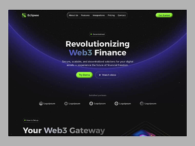 Eclipsee - Web3 Website blockchains web3 web3 finance web3 landing page web3 website