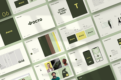 OCTO-Brand Guideline A4 Landscape a4 brand guideline branding color indesign logo octo print typography vector