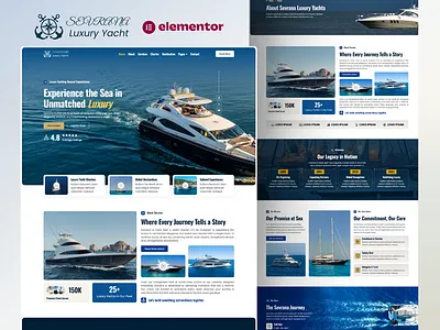 Sevrana – Luxury Yacht Club & Boat Rental Elementor Template agency boat boat rental boat travel branding charter cruise design elementor landing page landingpage marine sailing sailor ship ui webdesign wordpress yacht yacht sports