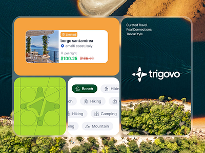 Trigovo Branding Design | Ai Travel Booking App UI/UX app ui banto animation banto branding booking app booking platform brand identity branding hotel booking app illustration ios app logo mobile ui design tourism app travel agency app travel app travel app branding trip management trip planner ui ux design visual identity