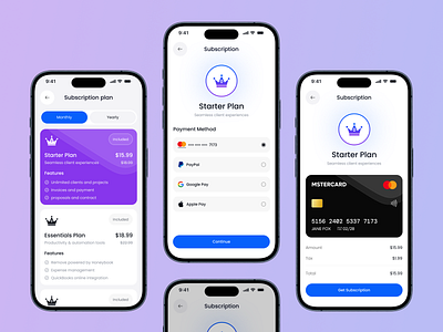 Business Management App - Subscription Page billing page billing subscription business interface management minimal minimalist mobile app pricing pricing plan productivity project subscribe subscription page subscription screen ux