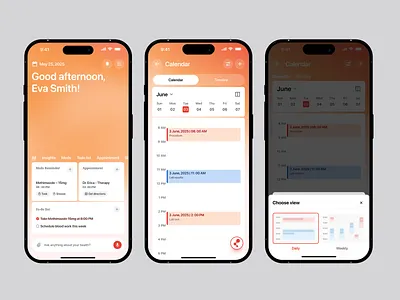 Connectome – AI Healthcare Mobile App | Wellness UI ai assistant ai product design ai ux artificial intelligence chatbot design system fitness app health app health tracker healthcare app healthcare mobile app healthcare ui medtech mobile app product design virtual care wavespace webapp wellness wellness app