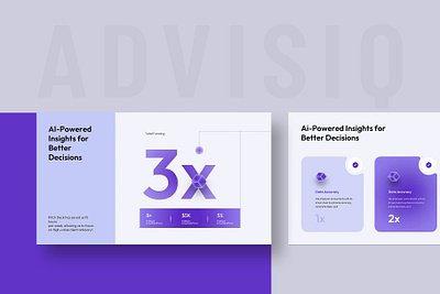AdvisIQ-Pitch Deck Presentation 3x branding deck graphic design marketing minimal pitch deck presentation
