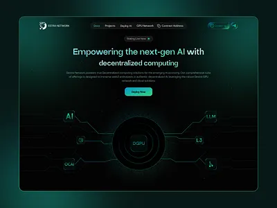 Decentralized AI & GPU Cloud Platform UI ai ai agent ai landing page ai website blockchain crypto dashboard decentralized web3