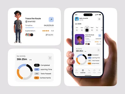 EdTech app design app design college e learning education learning learning platform mobile app online class online course online education school ui university ux
