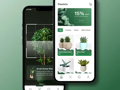 GreenGlow – Minimalist E-commerce App for Plants app branding design graphic design mobile app product design ui uiux user experience user interface uxui