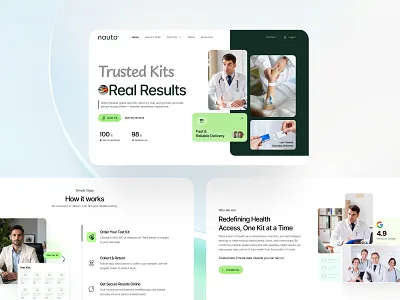 Medical Test Kit Website – Healthcare Landing Page diagnostic service website doctor consultation site health diagnostics platform health services website health tech website healthcare company site healthcare landing page healthcare ui design home test kit web design lab services website medical ecommerce design medical results portal medical test kit website medical website design online health platform online medical store pharmacy website design telemedicine web design wellness product website wellness service site