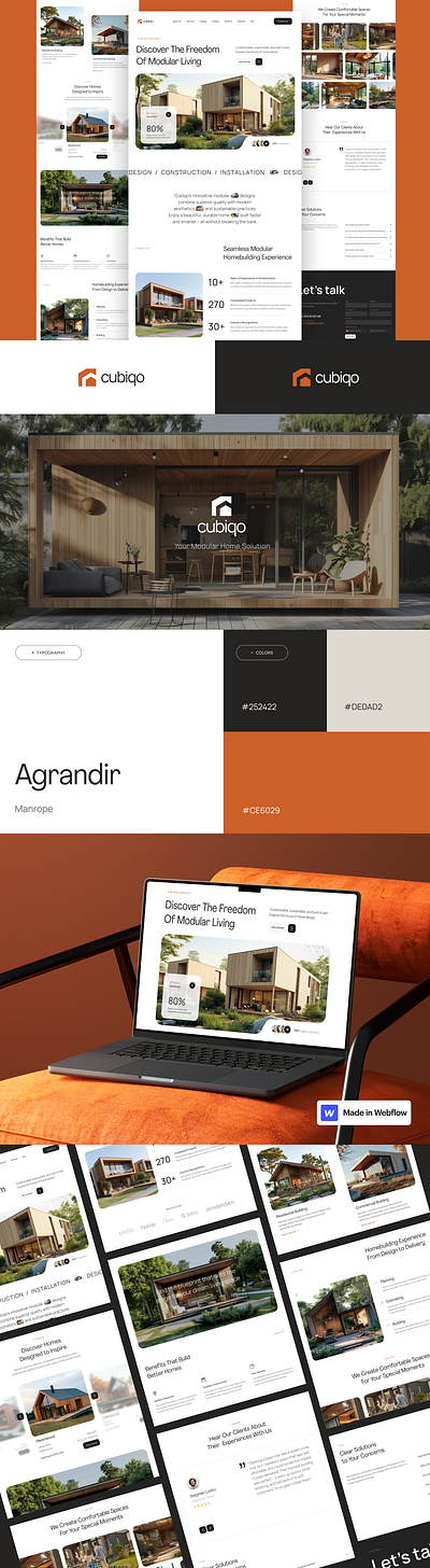 Modular Home Building Landing Page architecture branding design graphic design landing page logo ui ux web design web development