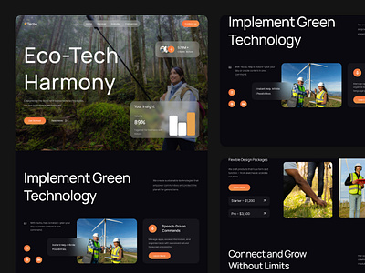 Carbon Tracking Dark Futuristic Landing Page carbon environment environmental green green energy power renewable energy solar panels sustainable energy tech technology